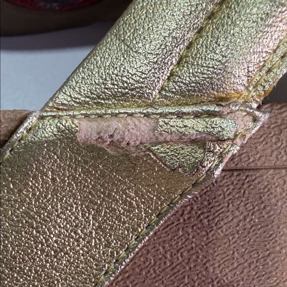 FitFlop Women's Metallic Gold and Brown Sandals - Picture 8 of 10